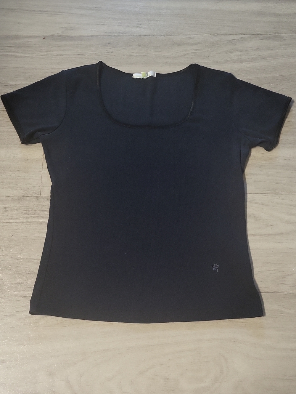 Classic Black Scoop Neck Women's Top